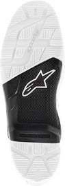 Alpine Star Enduro 7 Sole black and white motocross boots size 12, showing the sturdy sole and sleek design.