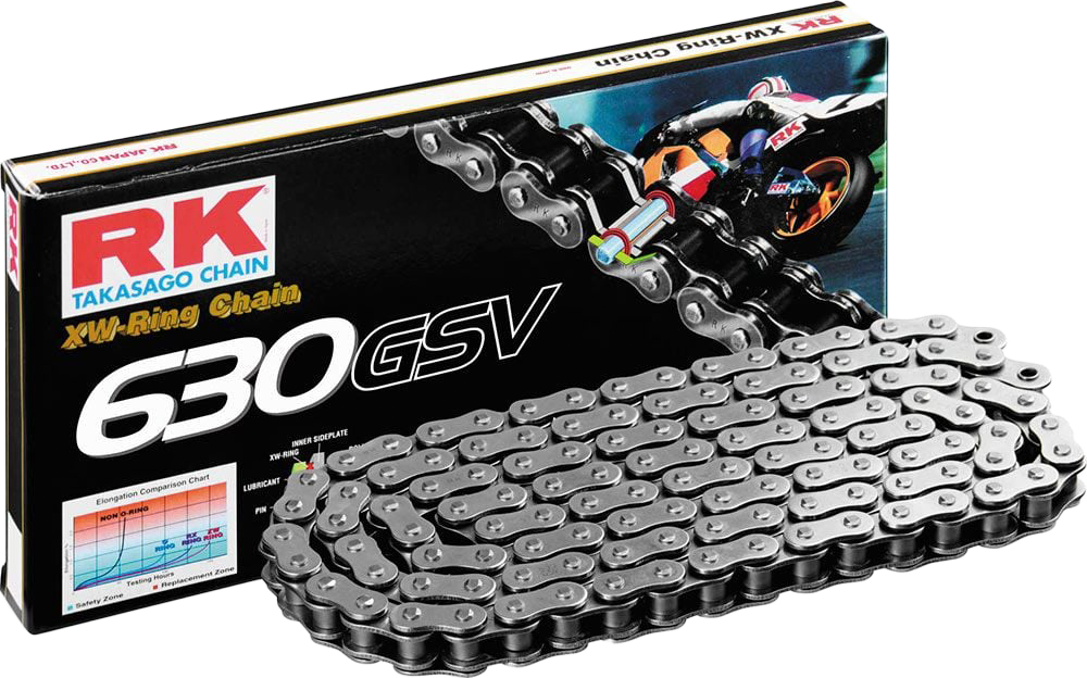 Excel Wheel Components 630gsv drive chain 630 x 100 with durable links, ideal for bicycle or motorcycle drivetrain applications.