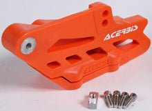 Load image into Gallery viewer, Acerbis orange drive chain guide block with mounting hardware for motorcycle chain protection and alignment.