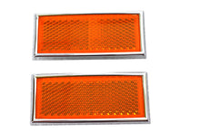 Load image into Gallery viewer, Front Amber Reflector Set With Chrome Frame