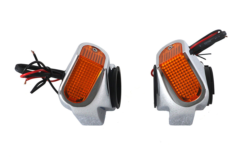 Chrome Front Turn Signal Marker Lamp Set