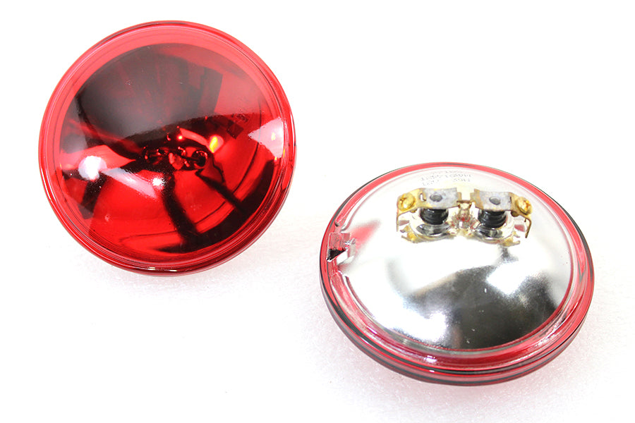 Red 4-1/2 inch 12 Volt Sealed Beam Spotlamp Set