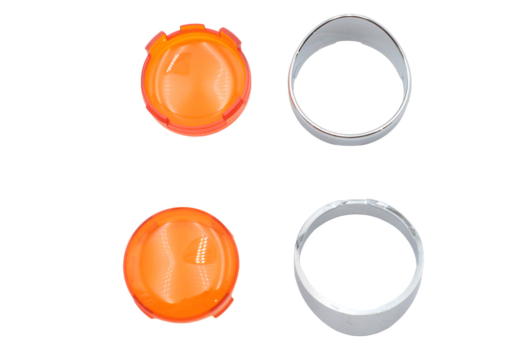 Turn Signal Bullet Flat Lens Visor Set