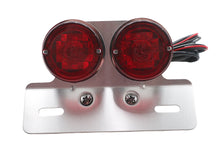Charger l'image dans la galerie, Chrome Twin Round Tail Lamp with Alloy License Bracket