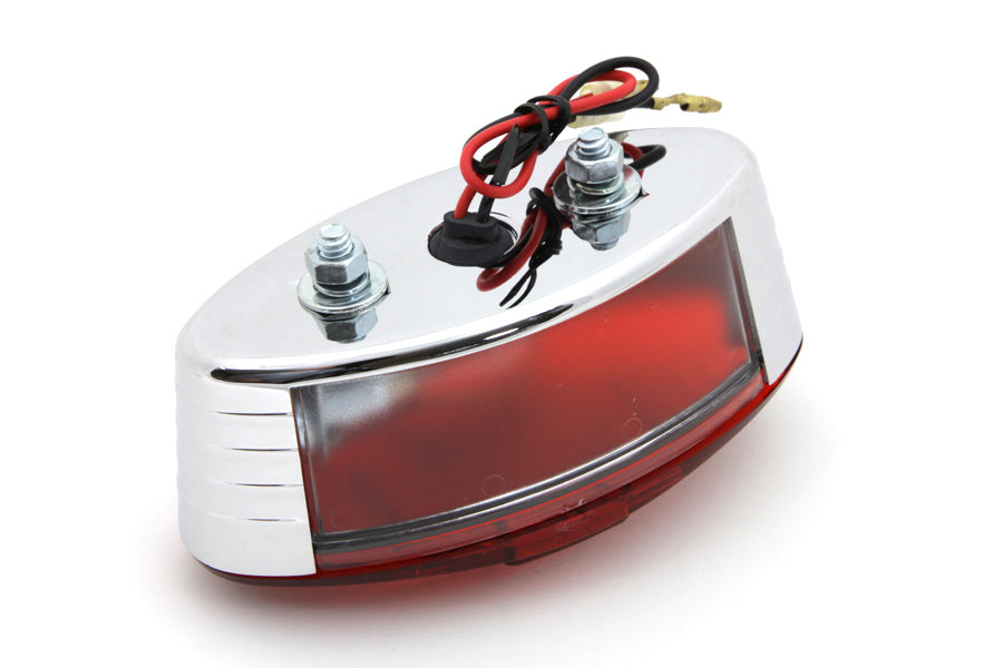 Oval Tail Lamp with Maltese Inset Red Lens with Red Cross