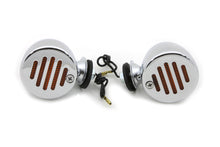 Charger l'image dans la galerie, Chrome Shielded Bullet Marker Lamp Set with Amber Lens
