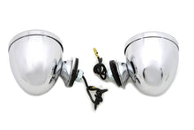 Charger l'image dans la galerie, Chrome Shielded Bullet Marker Lamp Set with Amber Lens