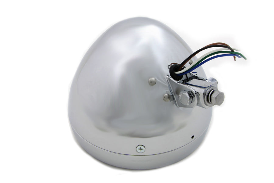 6 inch Round Headlamp Steel Chrome
