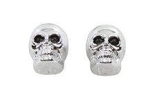 Charger l'image dans la galerie, License Plate Frame Skull Bolt Set Chrome with Red LEDS