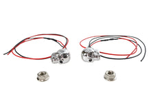 Charger l'image dans la galerie, License Plate Frame Skull Bolt Set Chrome with Red LEDS