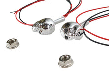 Charger l'image dans la galerie, License Plate Frame Skull Bolt Set Chrome with Red LEDS