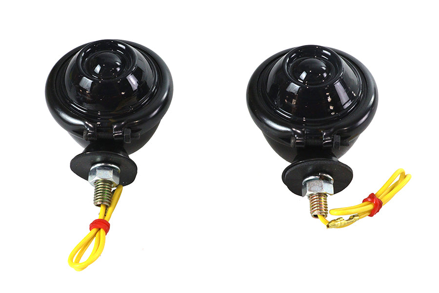 Black Turn Signal Set Bullet with Smoked Lens