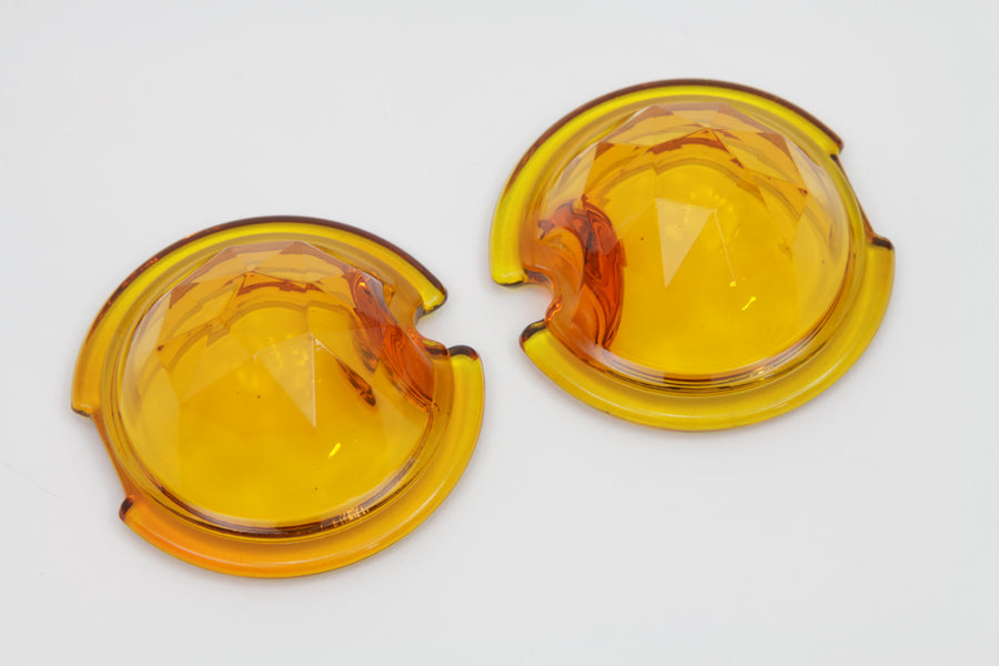 Tail Lamp Lens Set Faceted Amber