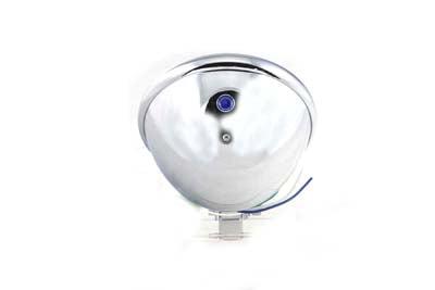 Chrome 5-3/4 inch Round Faceted Headlamp Assembly