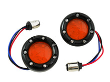 Load image into Gallery viewer, Black LED Turn Signal Bezel with Red Lens