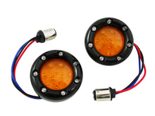 Charger l'image dans la galerie, Black LED Turn Signal Bezel with Amber Lens