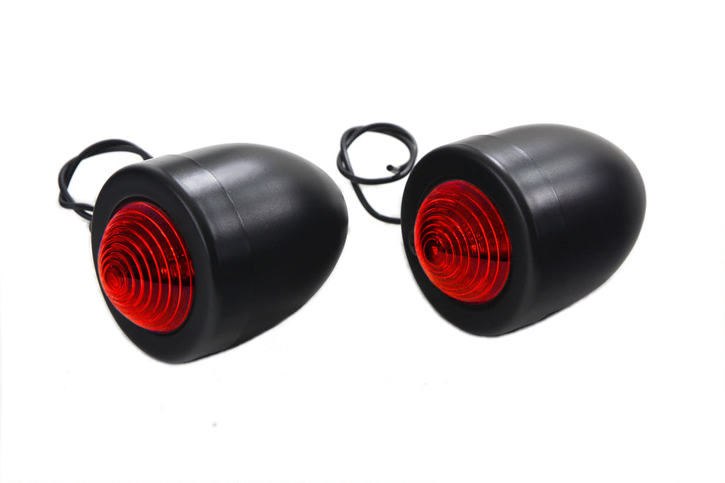 Black Bullet Marker Lamp Red Single Filament