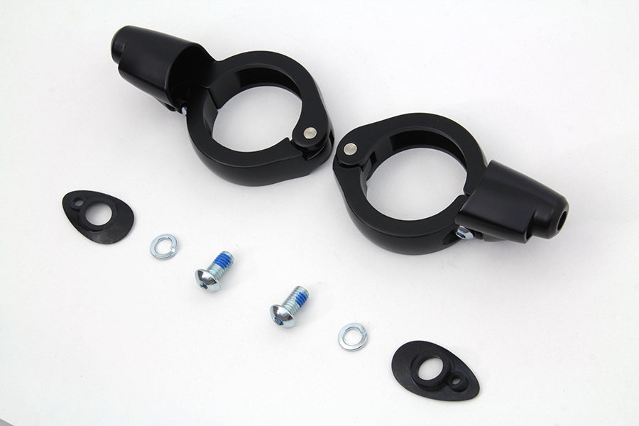 Black Turn Signal Relocation Kit 49mm Forks