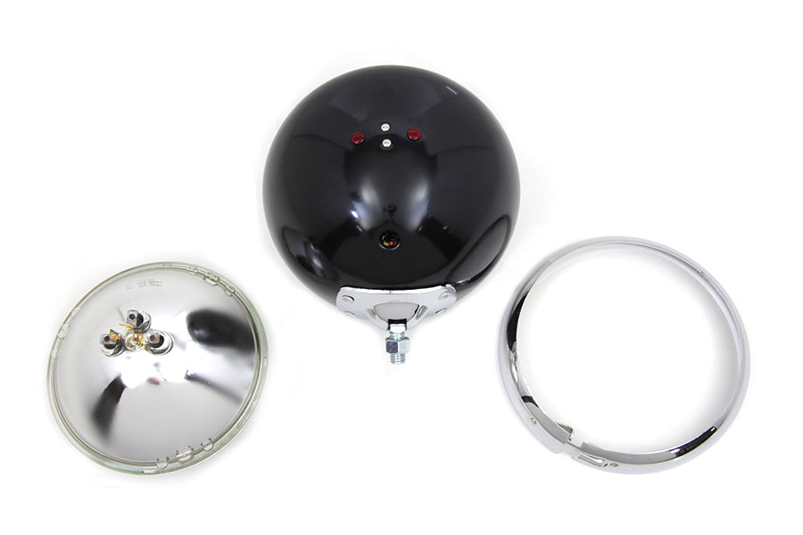 Black 7 inch K Headlamp with Chrome Rim