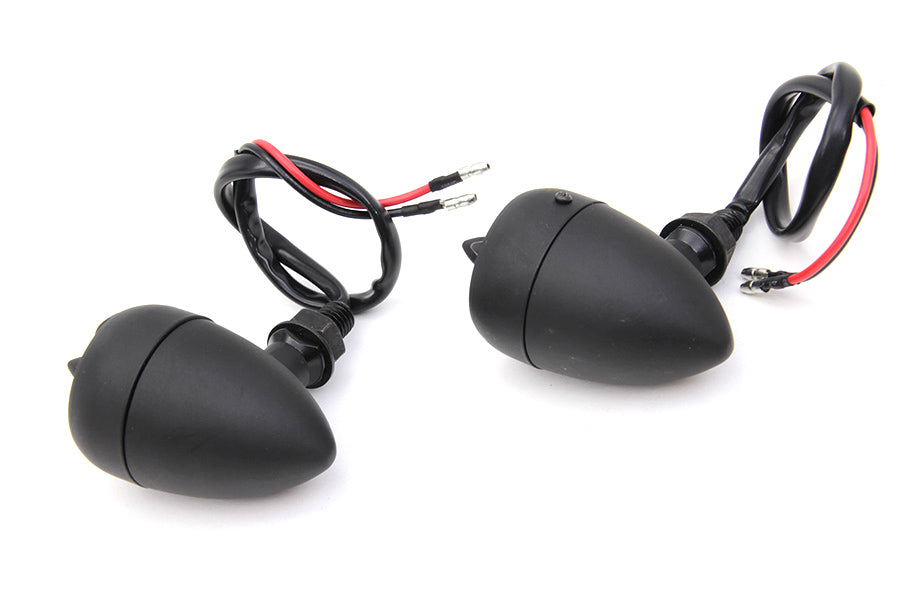 Black Torpedo Bullet Style Marker Lamp Set