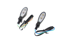 Load image into Gallery viewer, Black Teardrop Shaped LED Turn Signal Set with Clear Lens