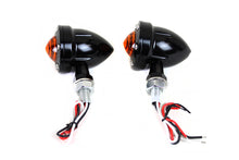 Load image into Gallery viewer, LED Bullet Turn Signal Set Black with Amber Lens