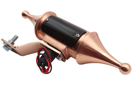 V-TWIN Finch Pawn Lamp with copper finish and red lens, vintage-style lighting fixture with detailed metalwork.