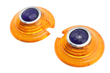 Load image into Gallery viewer, Marker Lamp Lens Amber with Blue Dot Bullet Style