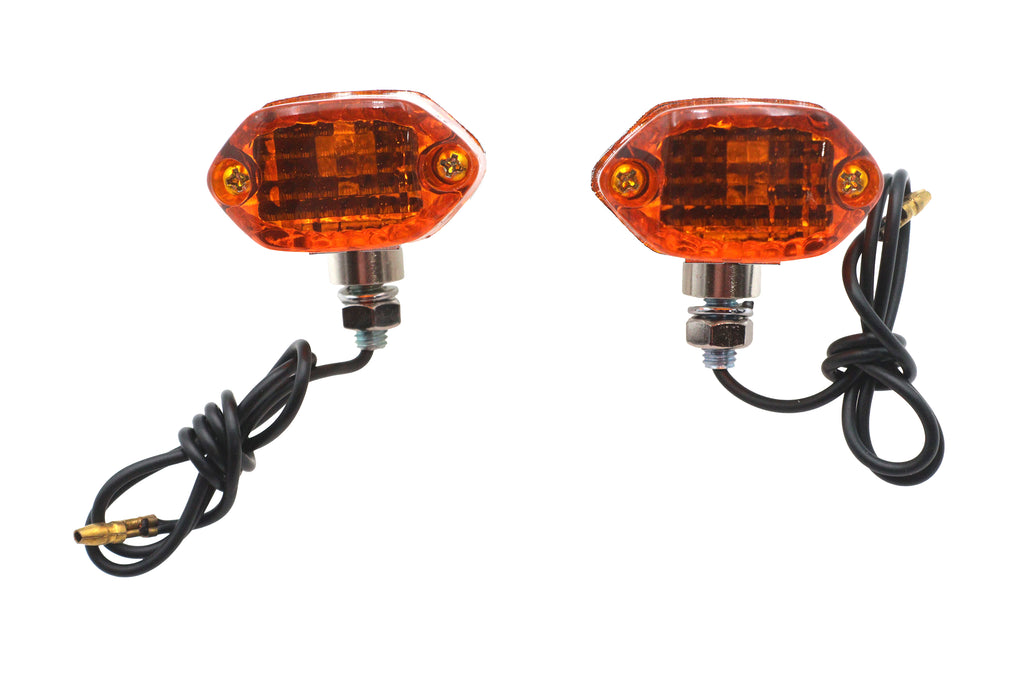 Chrome Snake Eye Marker Lamp Set Amber