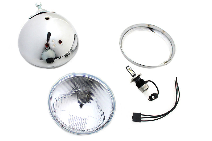 7 inch 12 Volt LED Glide Headlamp Chrome