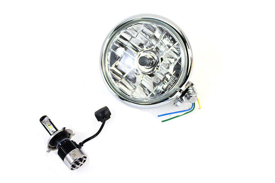 5-3/4 inch Bates Style 12 Volt LED Headlamp Chrome