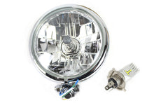 Charger l'image dans la galerie, 5-3/4 inch Bates Style 6 Volt LED Headlamp Chrome