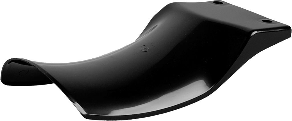 Polisport Plastics black rear shock flap for motorcycles, with mounting details visible in the image.