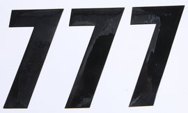 DCOR Number 7 black graphic decals, 6-inch size, three-piece set, suitable for vehicle or surface decoration.