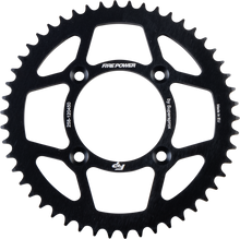 Load image into Gallery viewer, Fire Power 50-tooth black aluminum rear sprocket for motorcycle, showcasing its circular shape and gear teeth design.