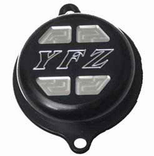 ModQuad black engine starter cover with logo, designed for 28-41668 model, protective and durable vehicle engine part.