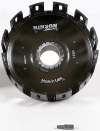 Hinson billet clutch basket for Yamaha YZ250, model years 1993-2021, with detailed metal construction and mounting features