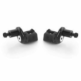 RIZOMA eccentric footpeg mount kit rider adjustable in black, motorcycle accessory with detailed metal components.