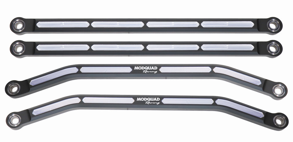 Black ModQuad High Clearance Radius Rods for suspension, showing the sturdy, reinforced metal rods with mounting points.