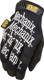Mechanix Wear black glove in size XS, showing the textured palm and secure wrist closure for enhanced grip and comfort.