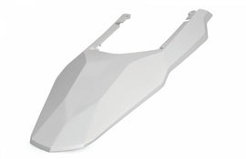 Polisport Plastics white rear fender for Gas Gas motorcycles, model 64-69113, durable plastic motorcycle part.