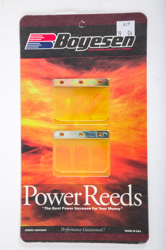 Boyesen Motorcycle Reeds 59-7617 for intake and carburetor fuel system, showing the reed valves with metal and rubber components.