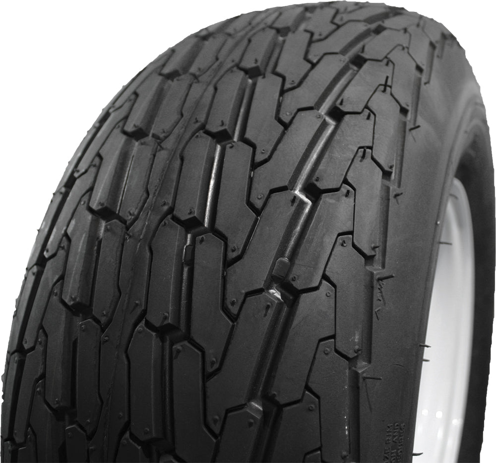 AWC Bias Trailer Tire 20.5x8-10 6 Ply with sturdy sidewalls and tread, designed for durable trailer use.