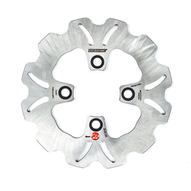 Rear Braking Racing Rotor by Braking, model 32-8510, showing a close-up of the metallic brake rotor with ventilation holes.