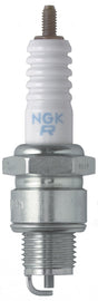 NGK Spark Plug #4296/10 2-BR6HSA, a close-up of a durable automotive spark plug with metal and ceramic components.