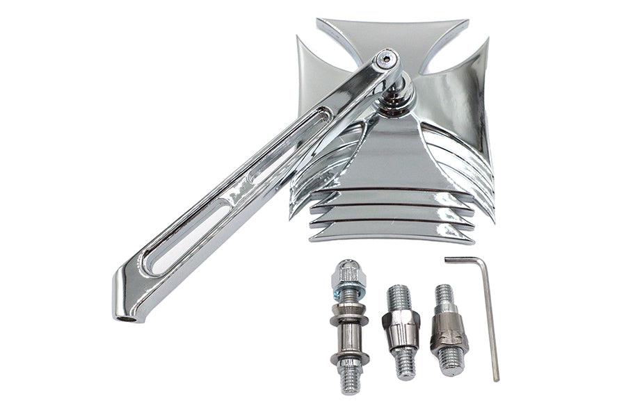 Chrome Maltese Mirror with Billet Girder Stem