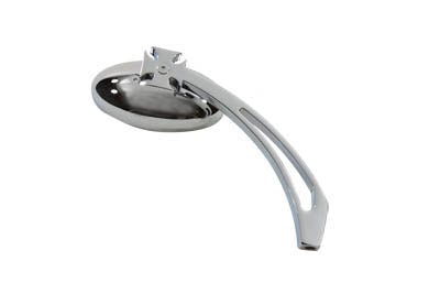 Chrome Oval Mirror with Billet Slotted Stem