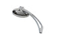 Chrome Oval Mirror with Billet Slotted Stem