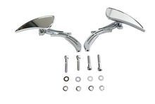 Charger l'image dans la galerie, Chrome Teardrop Mirror Set with Billet Skull Stems