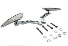 Charger l'image dans la galerie, Chrome Teardrop Mirror Set with Billet Skull Stems